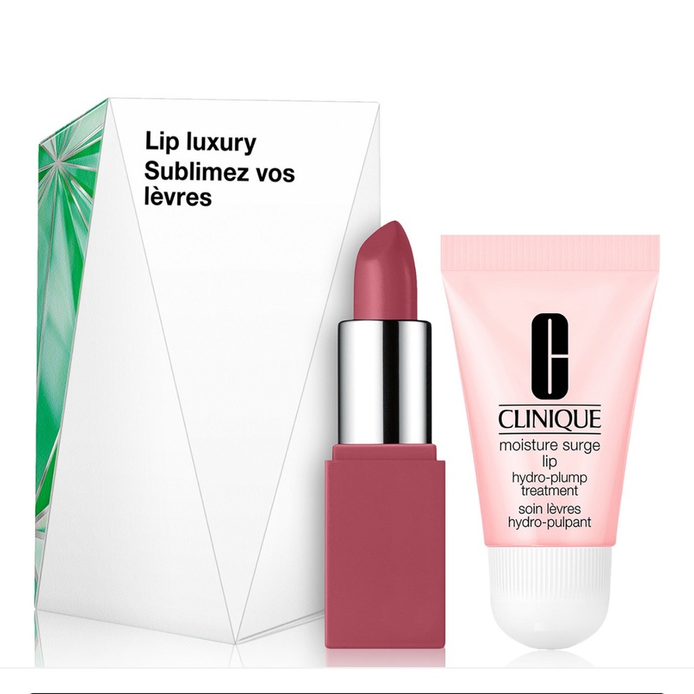 NWT CLINIQUE Moisture Surge Lip Hydro-Plump& Pop Lip Colour + Primer Lipstick